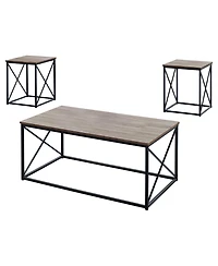 Set of Three Metal Coffee Tables for Modern Living Room Decor