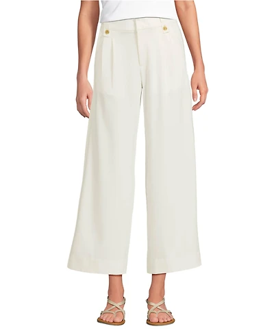 Lands' End Women's Soft Polish High Rise Wide Leg Crop Pants