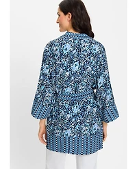 Olsen Women's Ikat Print Kimono Robe