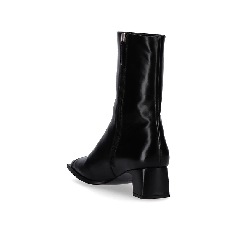Chantal Black Leather Ankle Boots