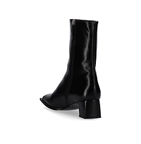 Chantal Black Leather Ankle Boots