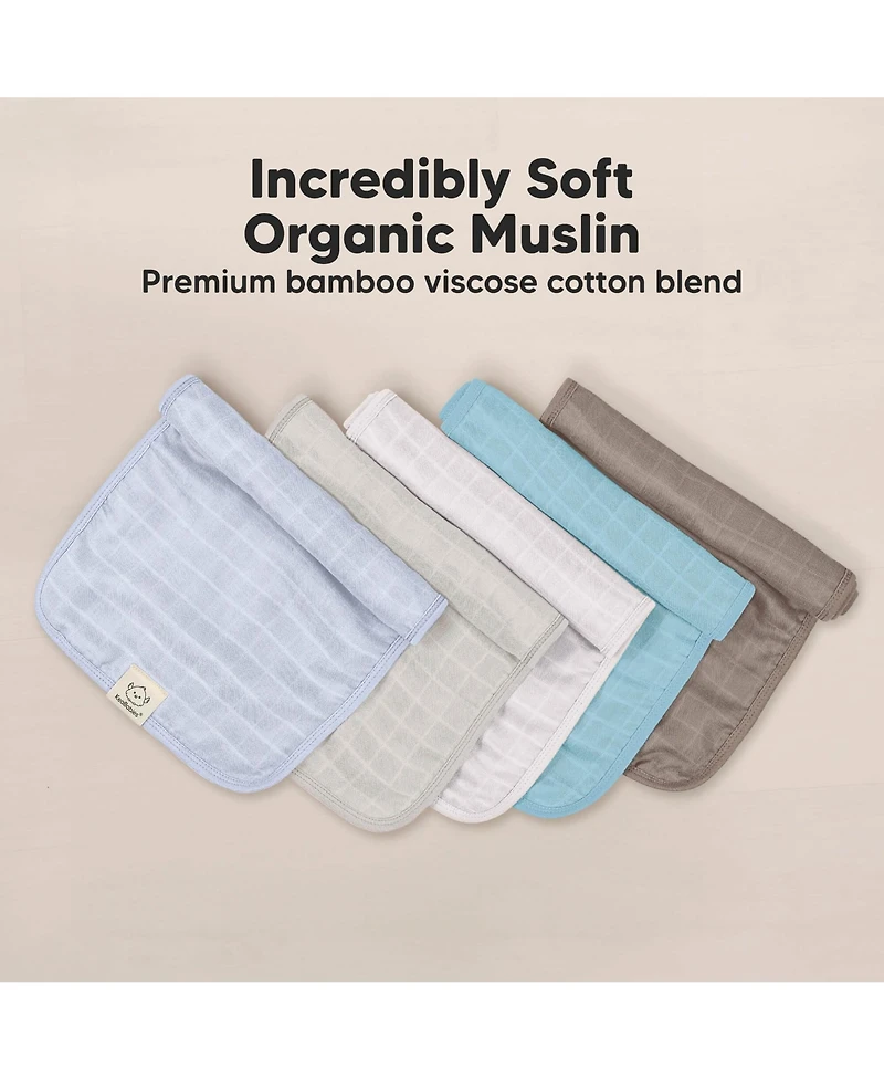 KeaBabies Kids 5pk Lumi Muslin Burp Cloths Cloths, Burping