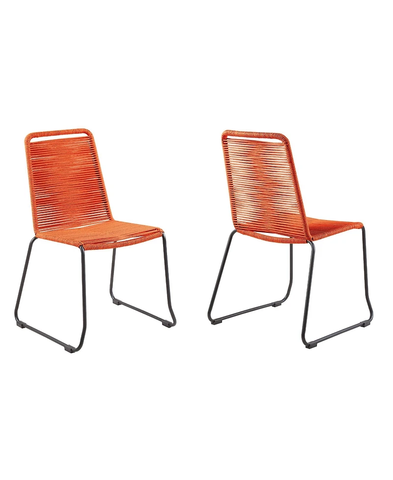 Set of Two Metal Dining Chairs – Modern Outdoor Seating for Patio & Garden
