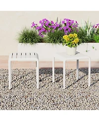 Plastic Modern Outdoor Patio Accent Side Tables (Set of 2)