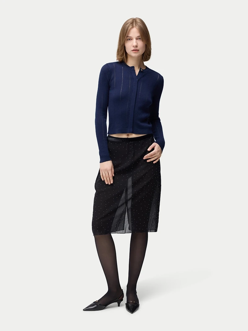 Gobi Cashmere Women's Hidden Button-Front Silk Cardigan