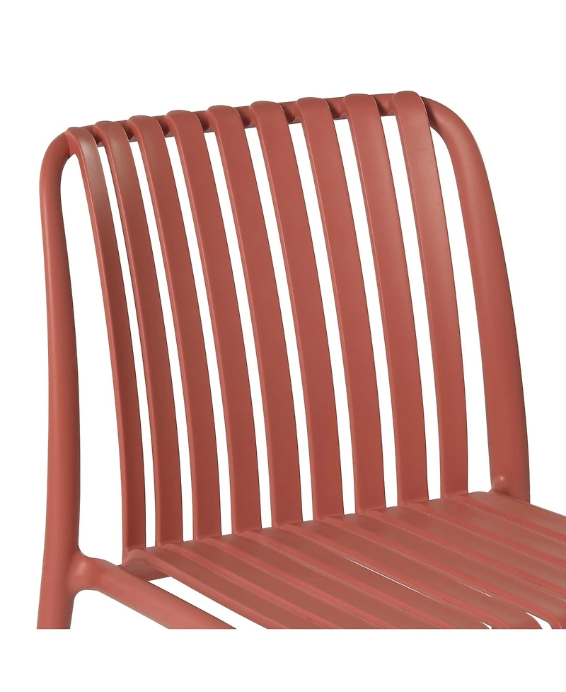 Outdoor Stackable Polypropylene Plastic Dining Side Chairs (Set of 2)