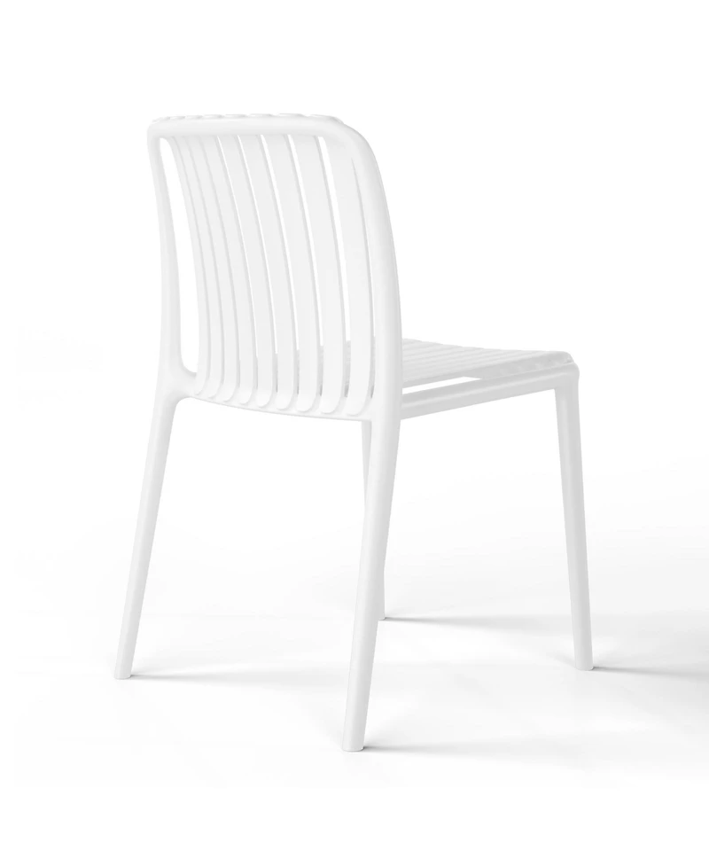 Outdoor Stackable Polypropylene Plastic Dining Side Chairs (Set of 2)
