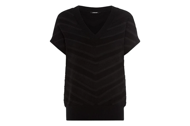 Olsen Women's Stitch Interest Sleeve Sweater