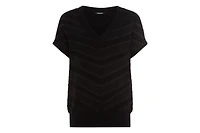 Olsen Women's Stitch Interest Sleeve Sweater