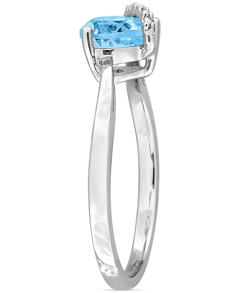 Gemstone Heart Ring Sterling Silver