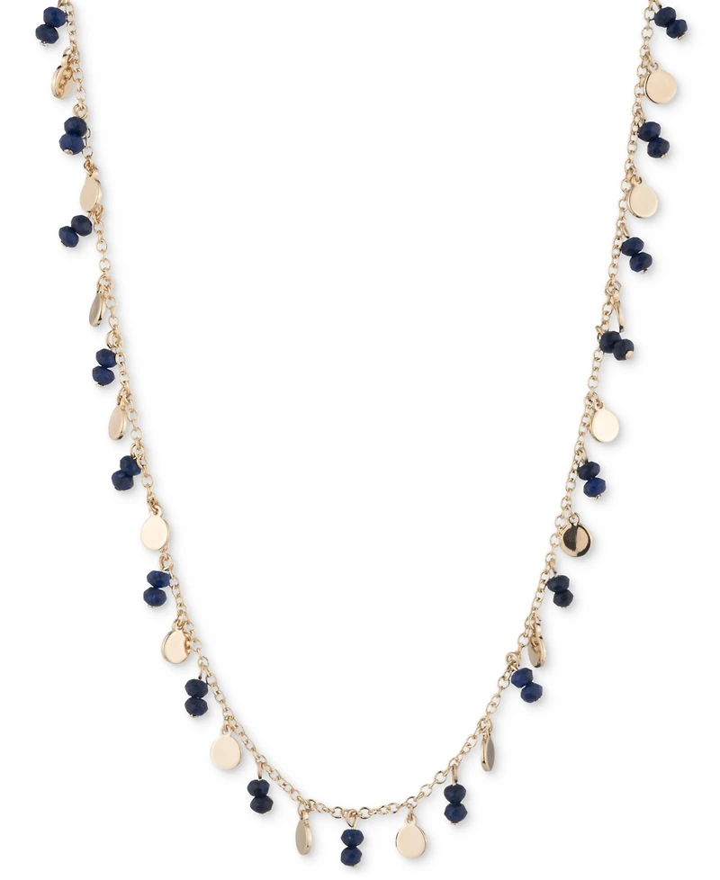 Lauren Ralph Lauren Gold-Tone Shaky Disc & Bead Collar Necklace, 16" + 3" extender