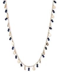 Lauren Ralph Lauren Gold-Tone Shaky Disc & Bead Collar Necklace, 16" + 3" extender