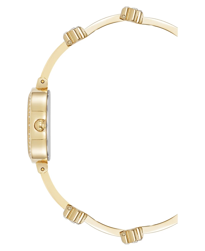 Anne Klein Women's Quartz Delicate Crystal Flower Gold-Tone Stainless Steel Bracelet Watch Set, 19mm