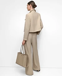 Dkny Women's Seersucker Button-Front Cropped Jacket