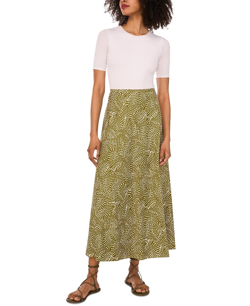 1.state Women's Cotton Printed Maxi Skirt