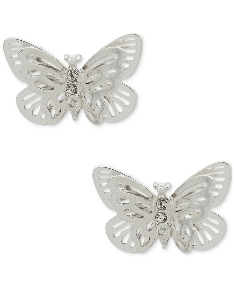 lonna & lilly Silver-Tone Butterfly Stud Earrings