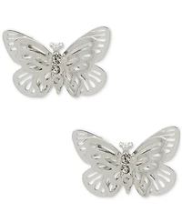 lonna & lilly Silver-Tone Butterfly Stud Earrings