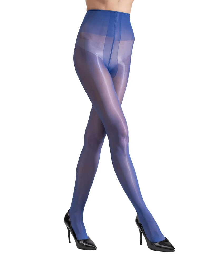 Lechery Women's Lustrous Silky Shiny 40 Denier Semi-Opaque High-Waist Pantyhose Tights SKU11003-bl