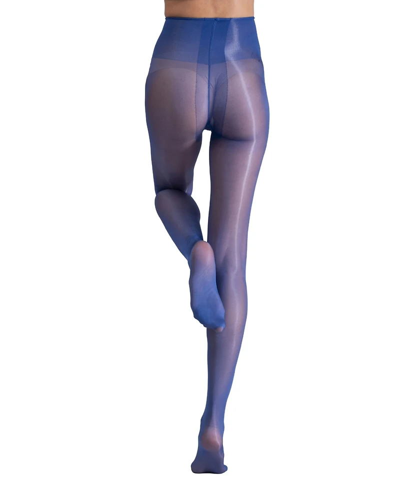 Lechery Women's Lustrous Silky Shiny 40 Denier Semi-Opaque High-Waist Pantyhose Tights SKU11003-bl