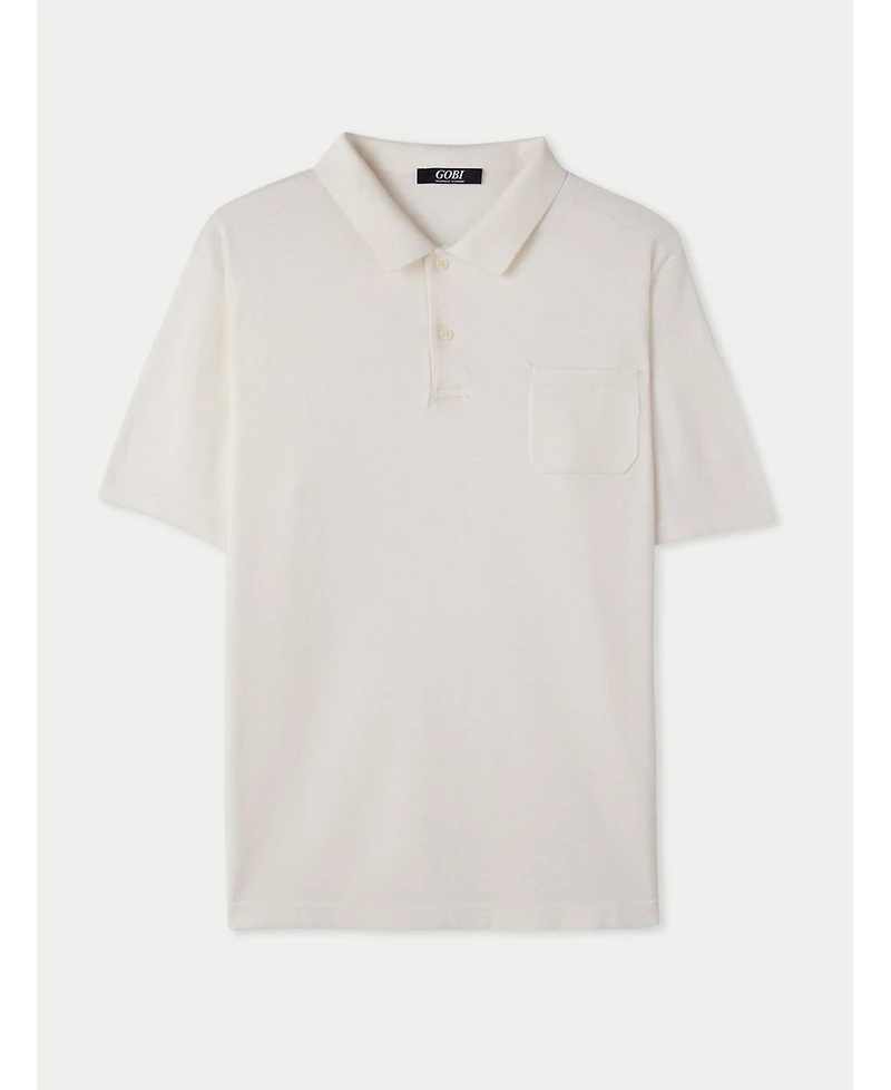 Gobi Cashmere Men's Cotton Silk Blend Polo T-Shirt
