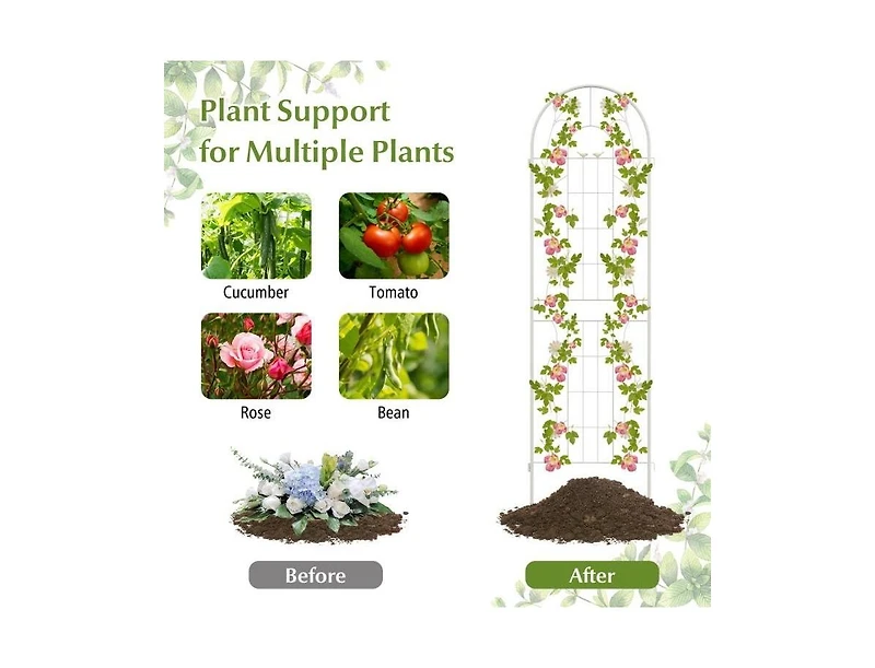 2 Pack - 7-ft Galvanized Steel Outdoor Garden Trellis in Metal Finish