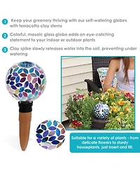 Glass Mosaic Watering Globe for Plants and Flowers