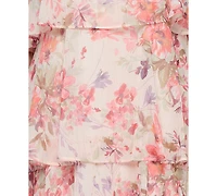 Sl Fashions Women's Floral-Print Tiered Dress