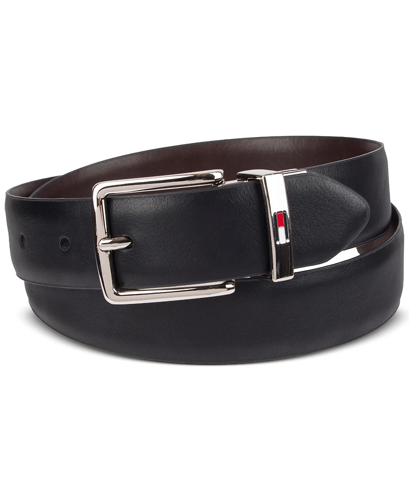 Tommy Hilfiger Big Boys Reversible Dress Belt with Logo Buckle