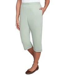Alfred Dunner Petite Santa Fe Relaxed Crochet Hem Capri