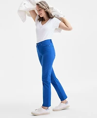 Style & Co Women's Straight-Leg High Rise Twill Pants, Created for Macy's