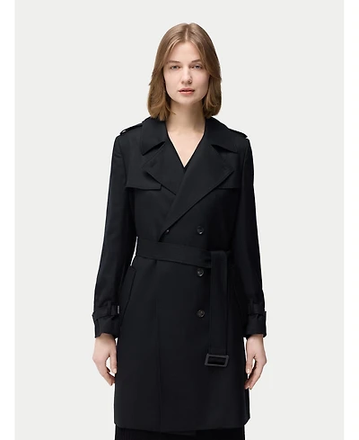 Gobi Cashmere Women's Double Breasted Trench Coat