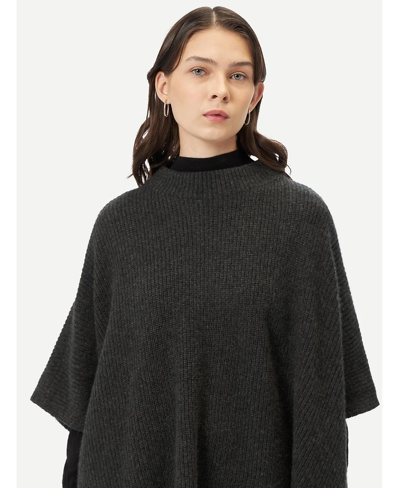Gobi Cashmere Women's Rib-Knit Cashmere Poncho