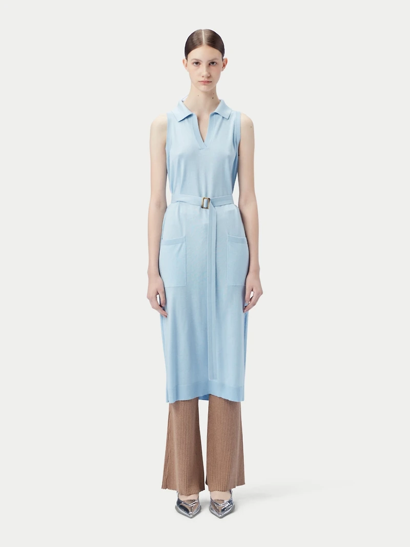 Gobi Cashmere Women's Sleeveless Silk Polo Dress