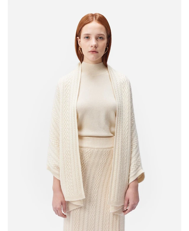 Shop Gobi Cashmere Women's Cable-Knit Cashmere Poncho at Beverly