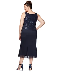 Alex Evenings Plus Sequined Chiffon Dress and Jacket