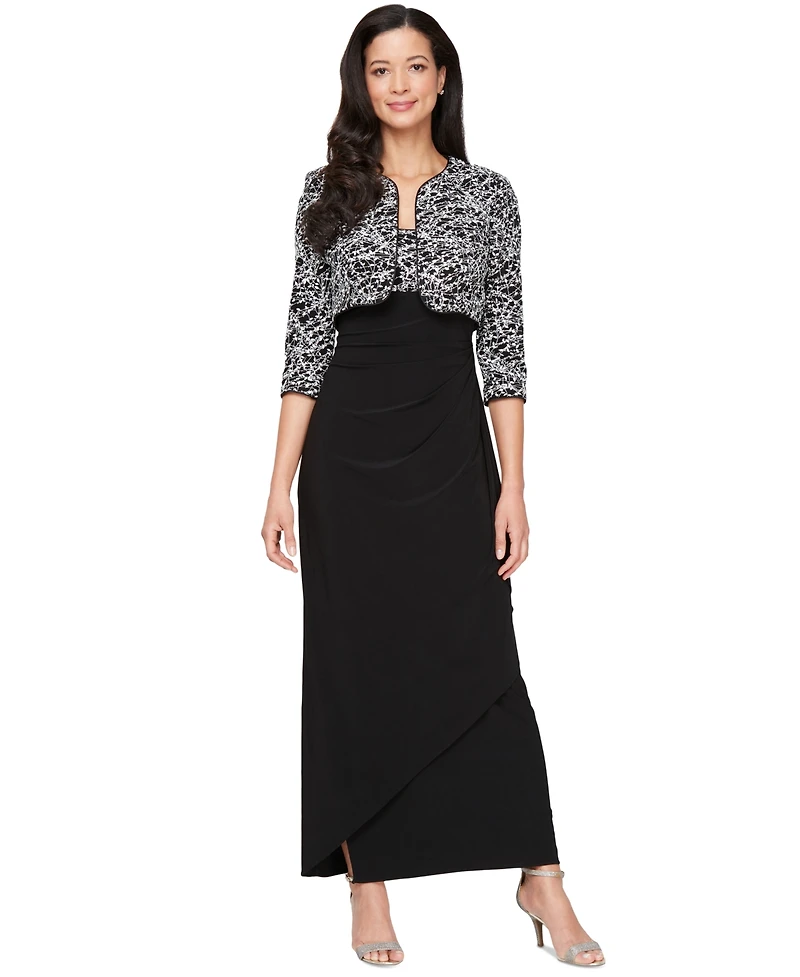 Alex Evenings Petite Empire-Waist Gown & Bolero Jacket