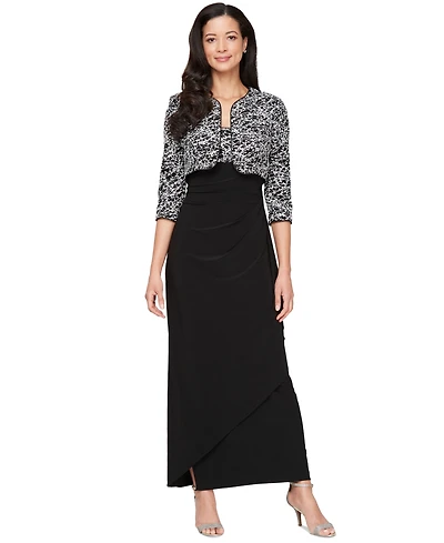 Alex Evenings Petite Empire-Waist Gown & Bolero Jacket