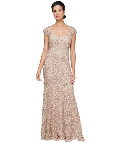 Alex Evenings Women's Sequined Soutache Mermaid Gown