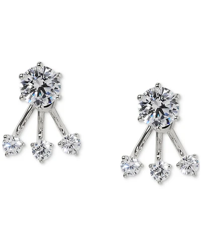 Eliot Danori Silver-Tone Stone Jacket Earrings, Exclusively at Macy's