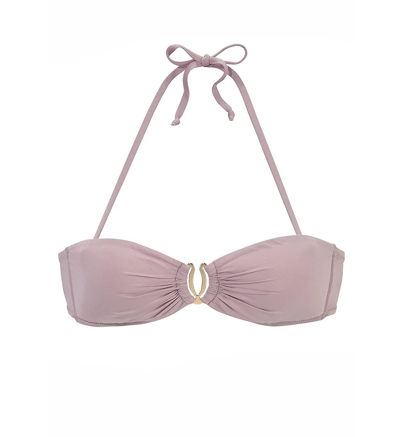 Lascana Women's Ruched Bandeau Bikini Swimsuit Top Bra Sizing