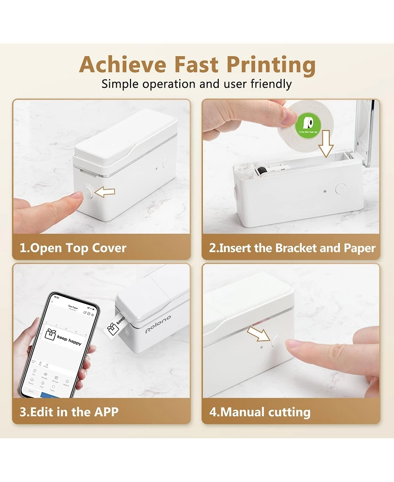 Polono P31S Label Maker Machine with Tape, Portable Thermal Printer, Portable Bluetooth Label Printer for Organizing Storage Office Home, Sticker Make