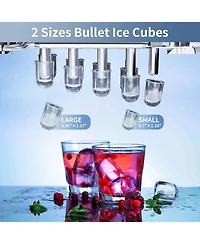 Zafro Ice Maker Countertop, 26Lbs/24H, 2 Sizes Bullet Ice Cubes with Handle, 9 Cubes in 6 Mins, Portable Ice Machine with Self-Cleaning, for Office/Do