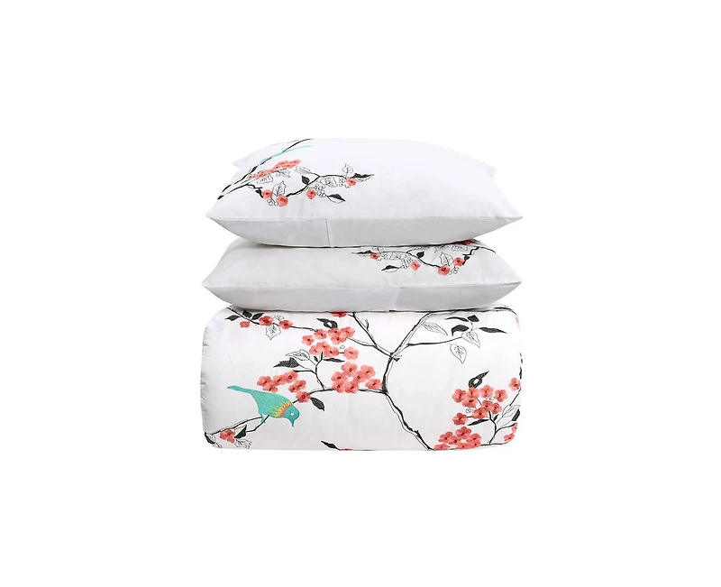 Superior Cherry Garden Cotton Duvet Cover Set