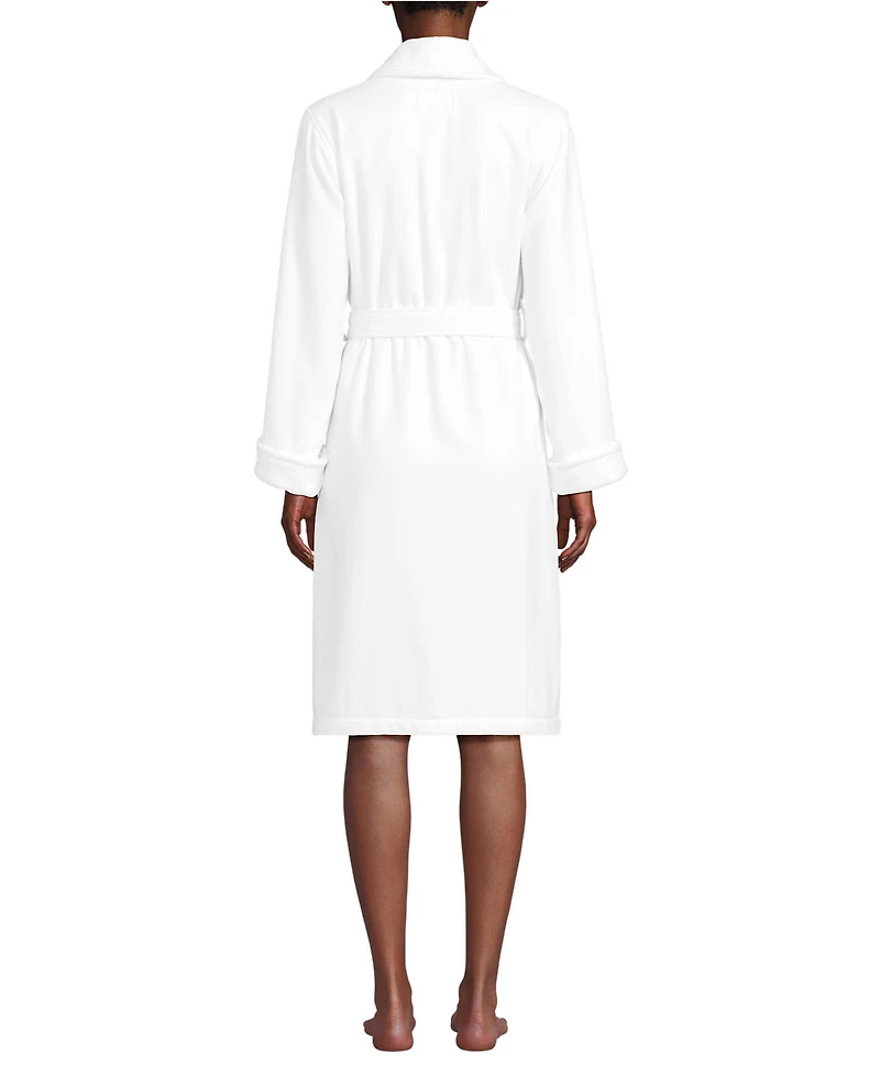 Lands' End Women's Cotton Terry Knee Length Spa Bath Robe