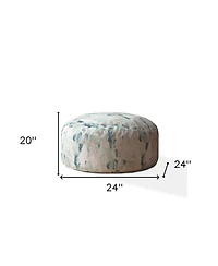 Canvas Pouf Ottoman with Round Abstract Pattern – Stylish and Versatile