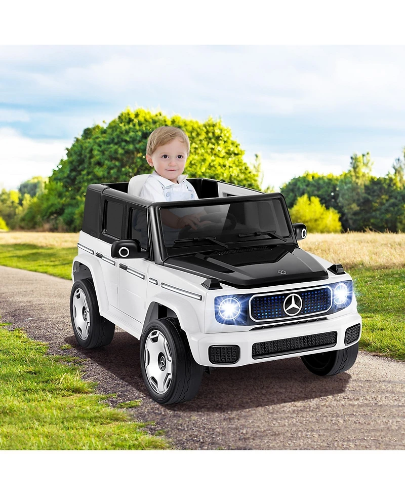 Officially Licensed Mercedes-Benz Eqg 12V Electric Kids Ride-On Car with Parent Remote Control, White