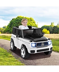 Officially Licensed Mercedes-Benz Eqg 12V Electric Kids Ride-On Car with Parent Remote Control, White