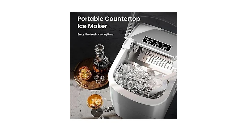 Zafro Countertop Ice Maker with Handle, Produces