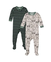 Gerber Toddler Boys 2-Pack Snug Fit Footed Cotton Pajamas