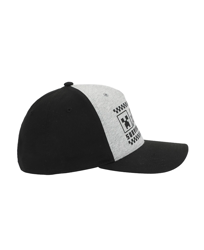 Minecraft Boys Survival Mode Youth Gray & Black Traditional Adjustable Hat
